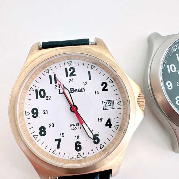 LL BEAN WATCH SWISS DATE SET OF TWO INCLUDES BOX MB MICROTEC 300FT WATER RESIST - Picture 5 of 12